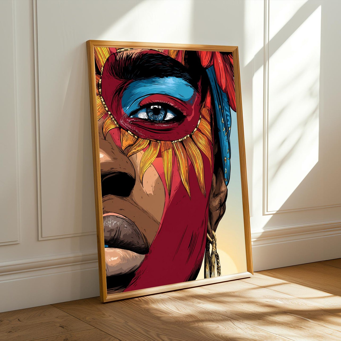 Abstract Face Portrait Contemporary Wall Art Print Soluna Soul