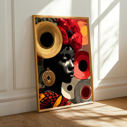 Afrocentric Abstract African Woman Wall Art Print Soluna Soul