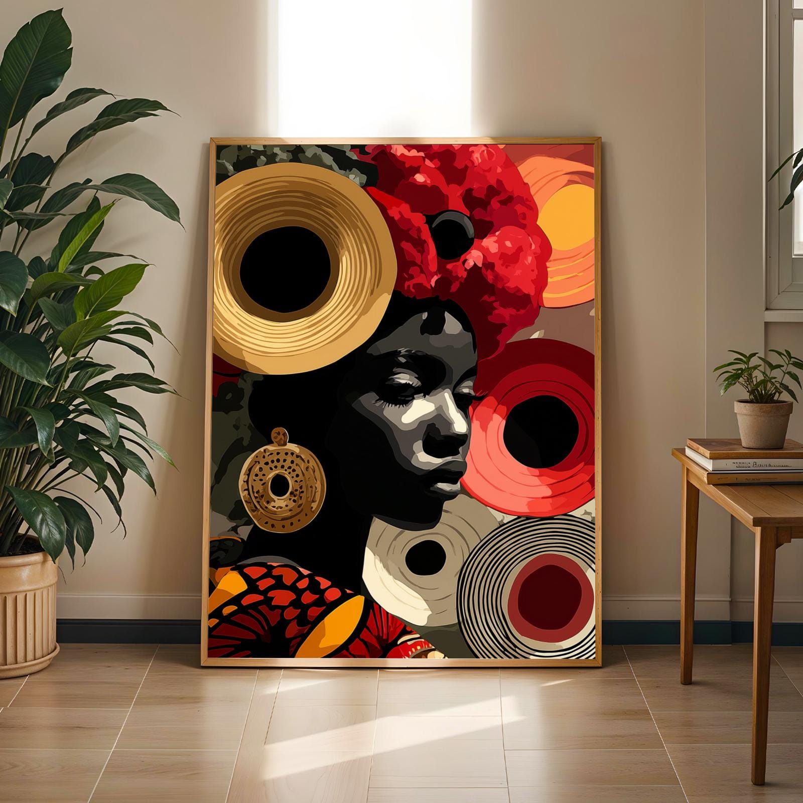Afrocentric Abstract African Woman Wall Art Print Soluna Soul