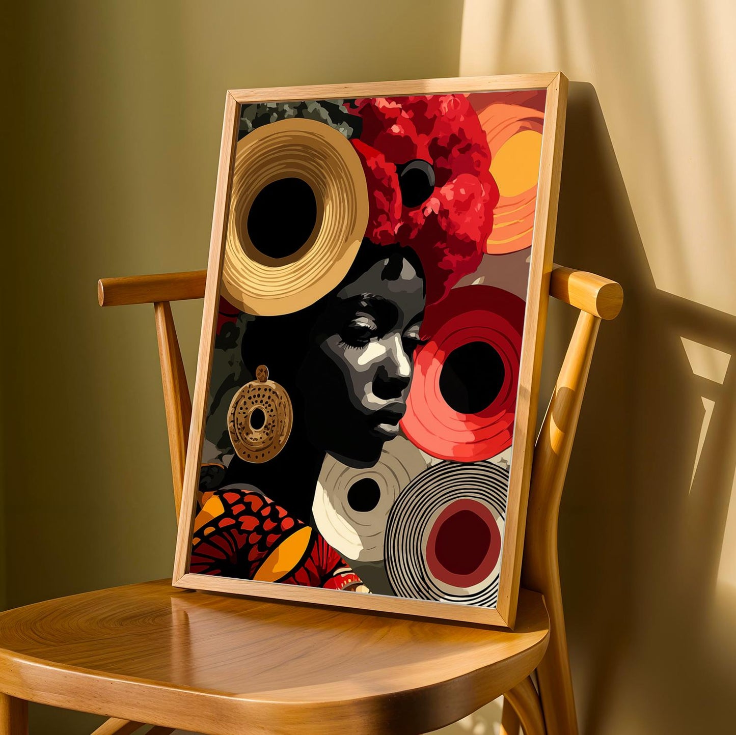 Afrocentric Abstract African Woman Wall Art Print Soluna Soul