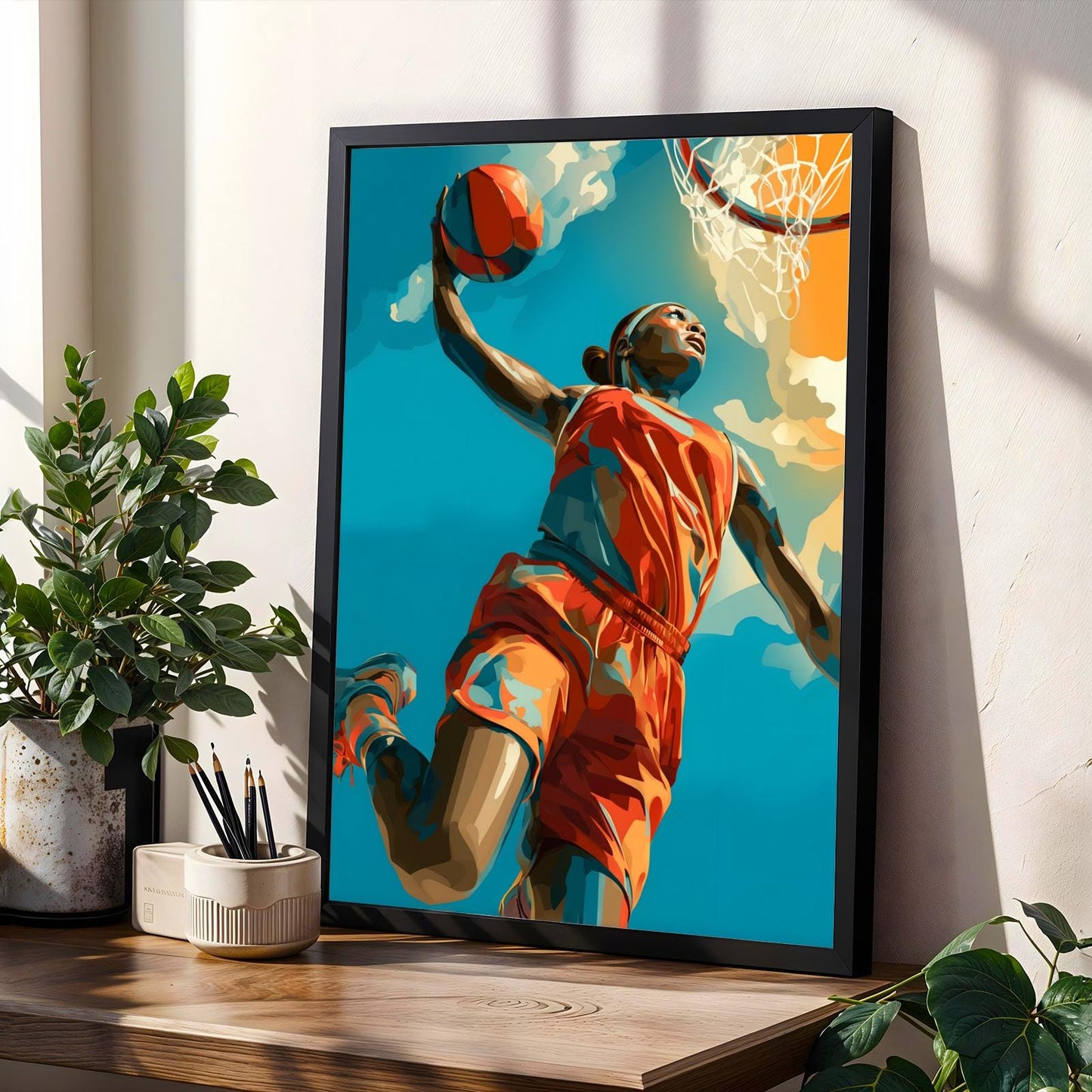 Basketball Dunk Wall Art Print Soluna Soul
