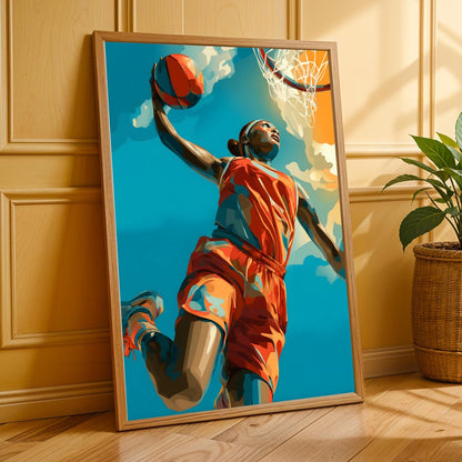 Basketball Dunk Wall Art Print Soluna Soul