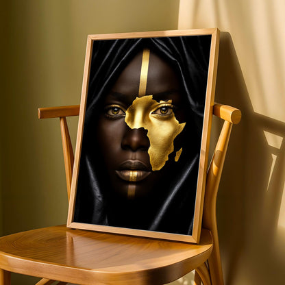 Gold Leaf African Map Wall Art Print Soluna Soul