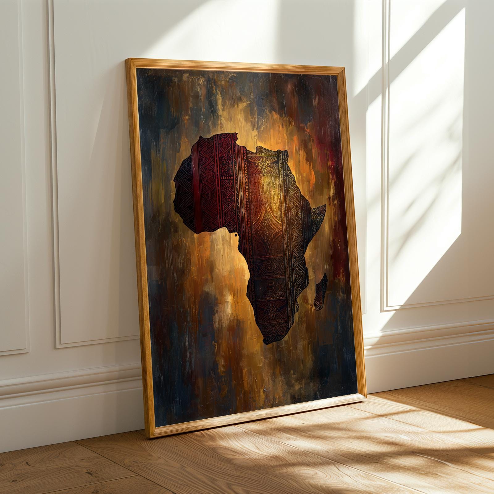 African Map Silhouette Textures Wall Art Print Soluna Soul