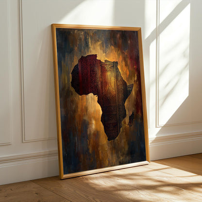 African Map Silhouette Textures Wall Art Print Soluna Soul