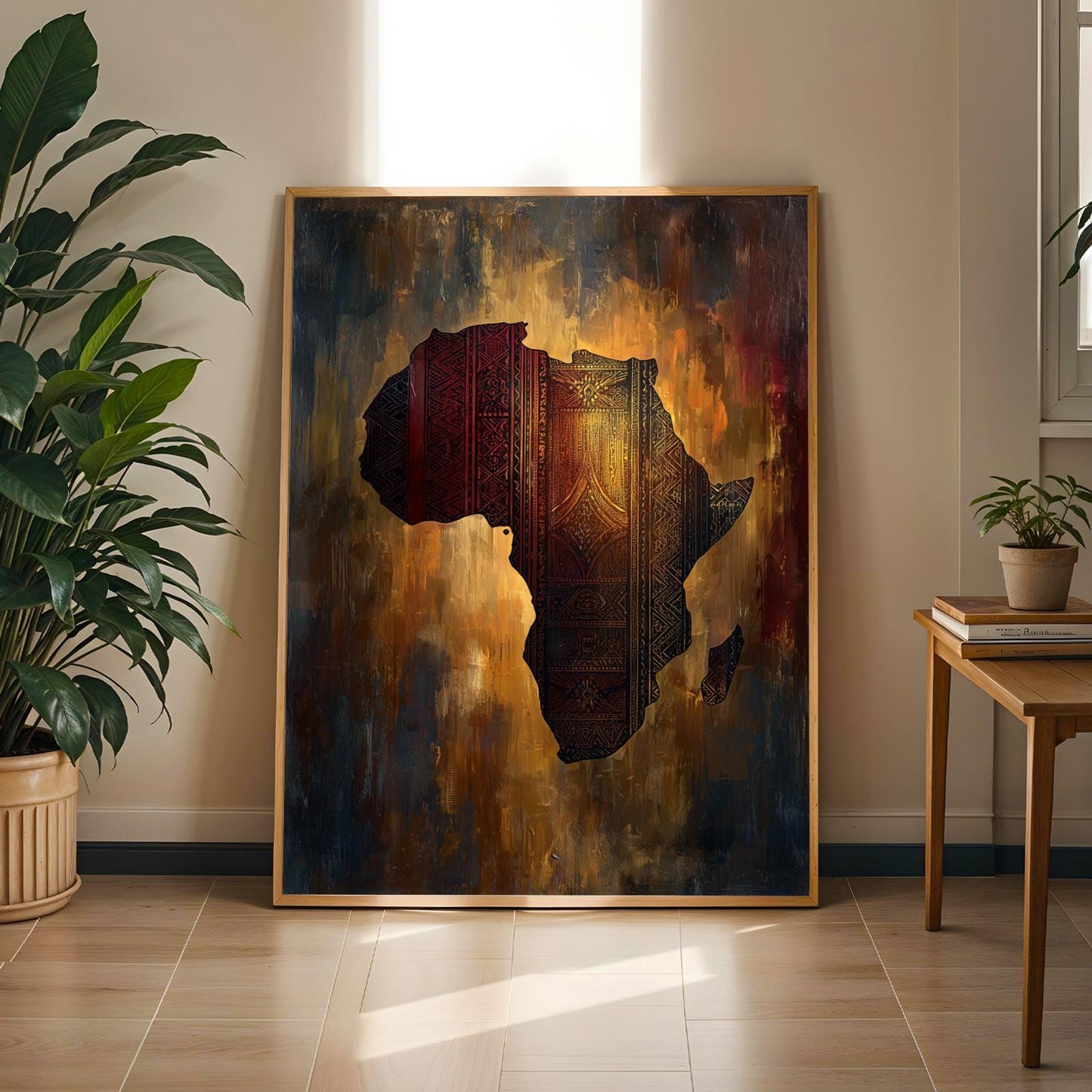 African Map Silhouette Textures Wall Art Print Soluna Soul