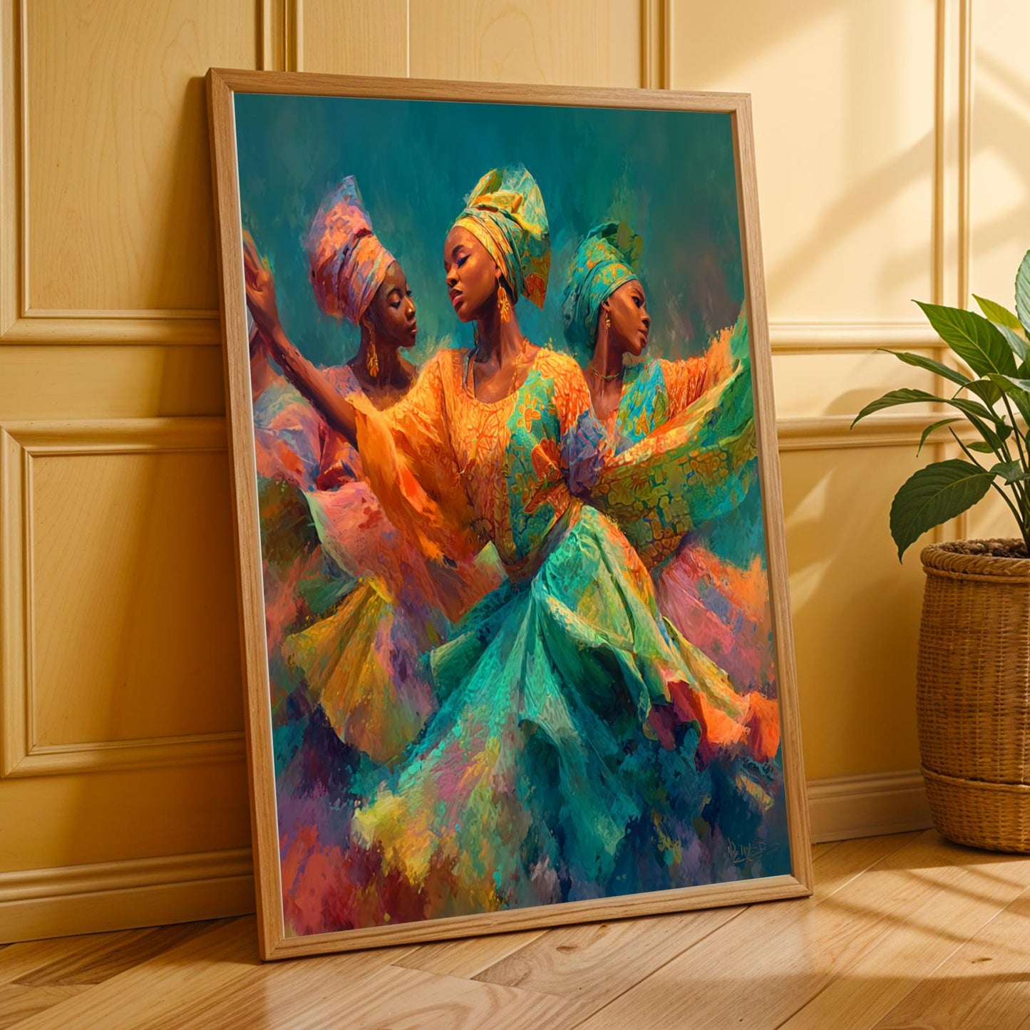 Dancelike Figures in Beautiful Gowns Wall Art Print Soluna Soul