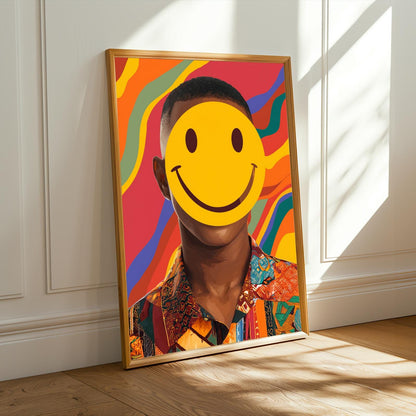 Smiley Face Portrait Wall Art Print Soluna Soul