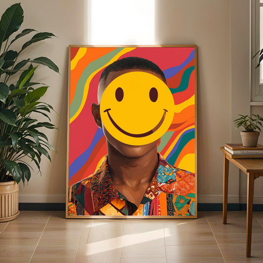 Smiley Face Portrait Wall Art Print Soluna Soul