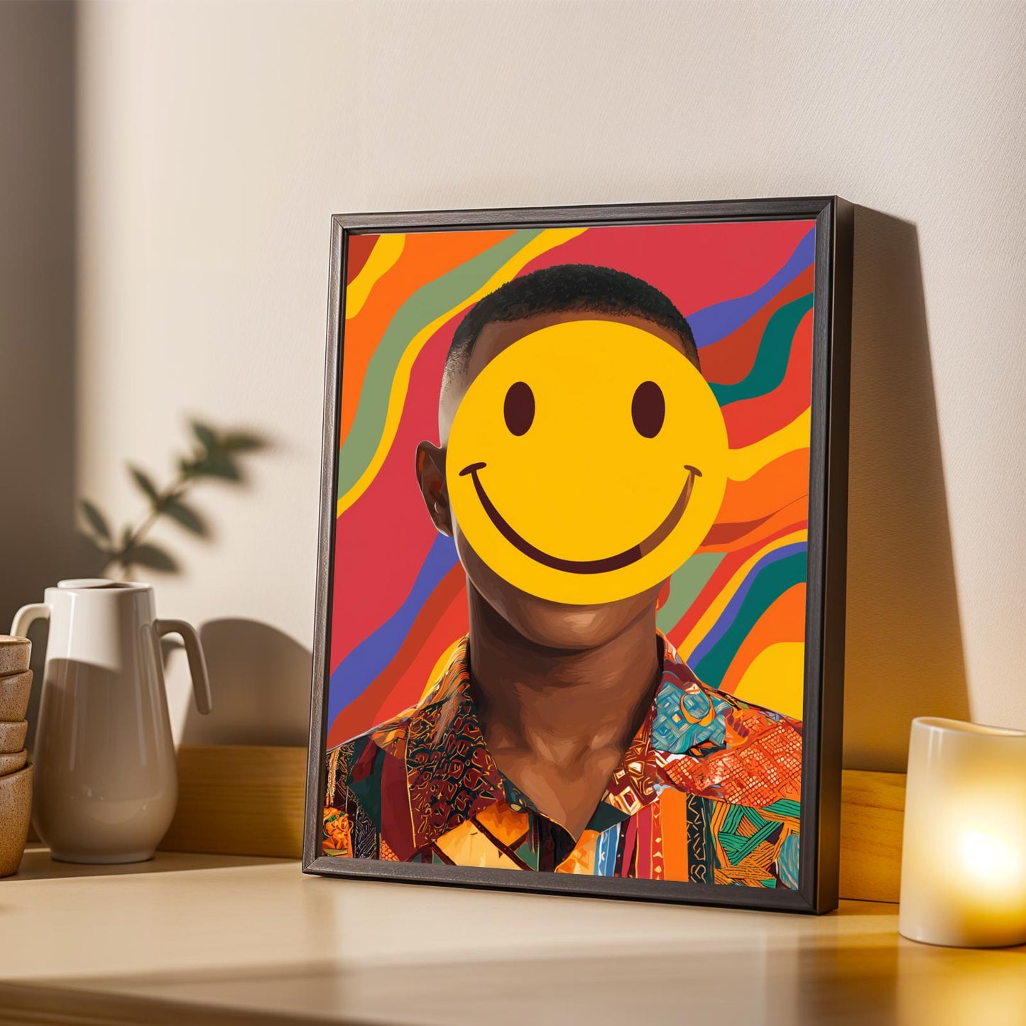 Smiley Face Portrait Wall Art Print Soluna Soul