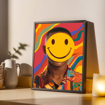 Smiley Face Portrait Wall Art Print Soluna Soul