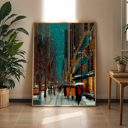 NY City Winter Cityscape Wall Art Print Soluna Soul