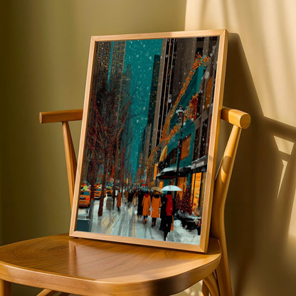 NY City Winter Cityscape Wall Art Print Soluna Soul