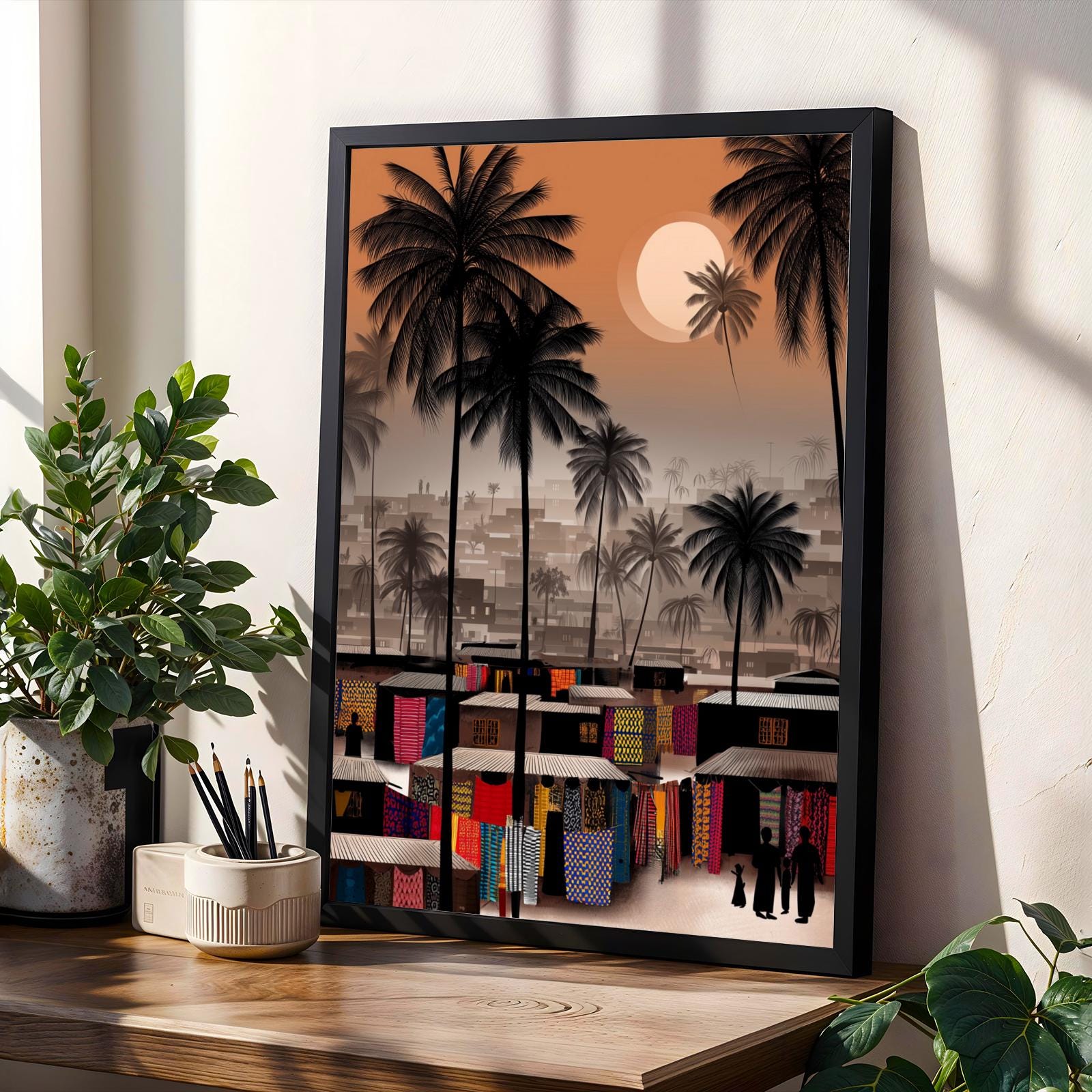African Night Market Wall Art Print Soluna Soul