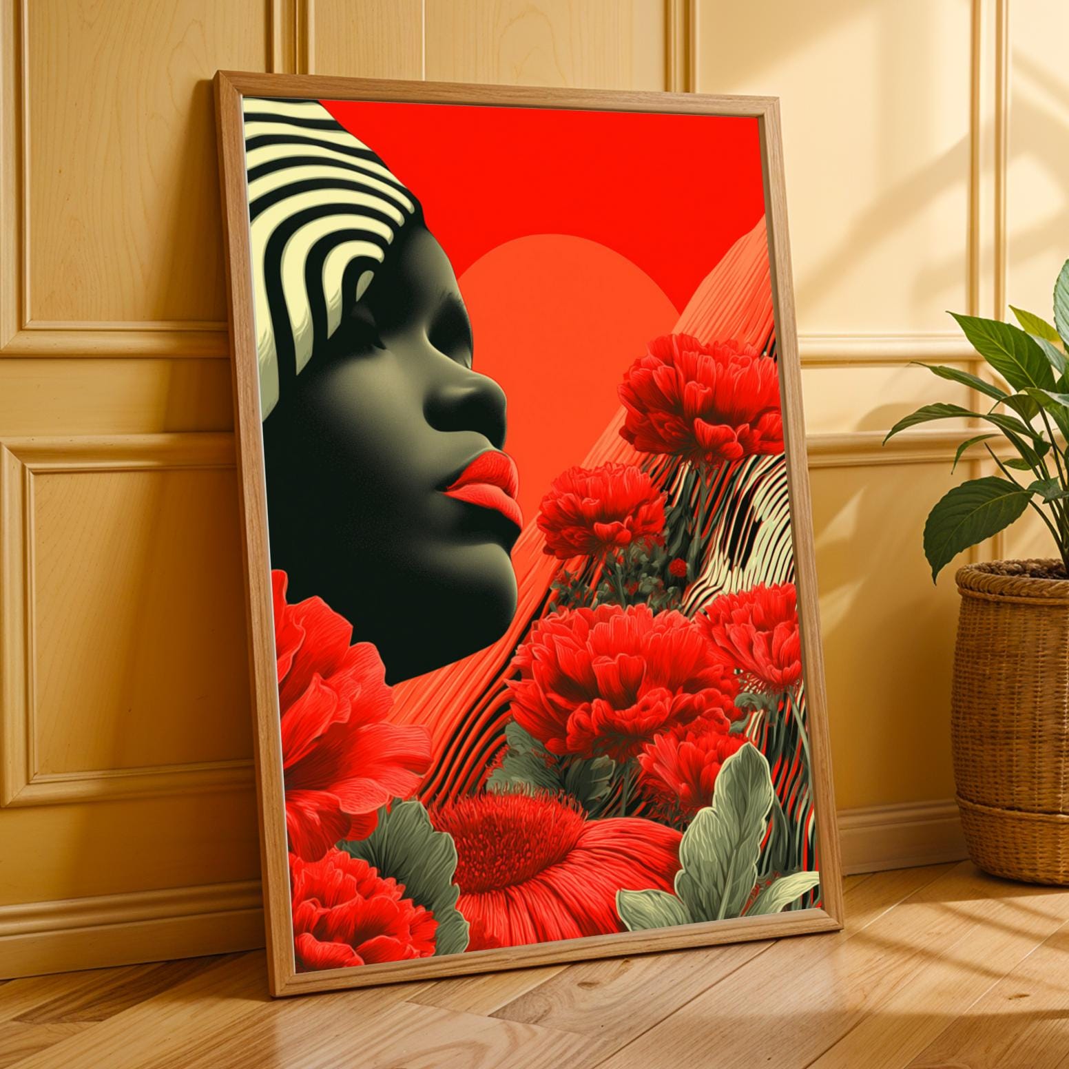Surreal Feminine Portrait Wall Art Print Soluna Soul