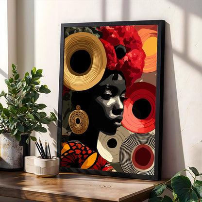 Afrocentric Abstract African Woman Wall Art Print Soluna Soul