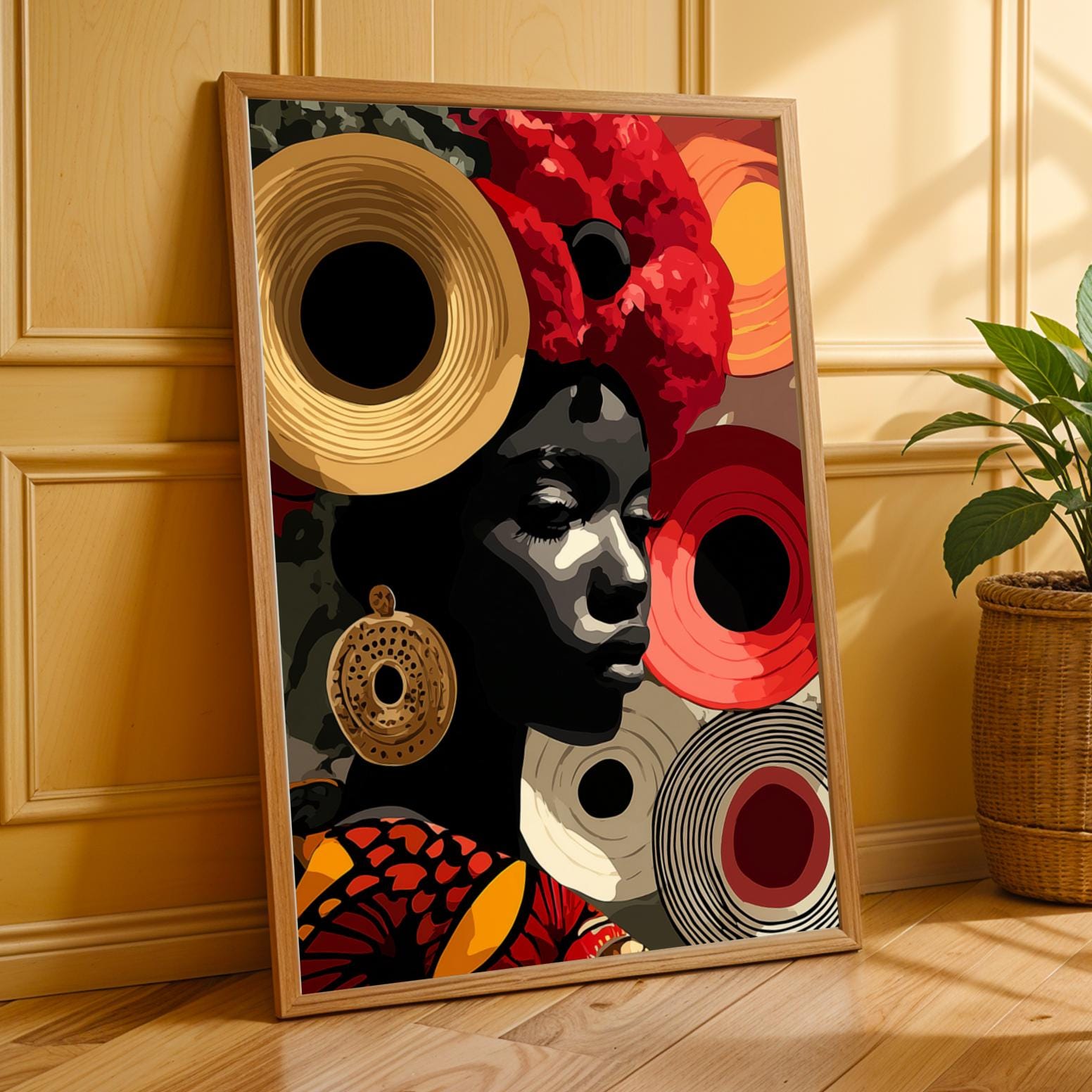Afrocentric Abstract African Woman Wall Art Print Soluna Soul