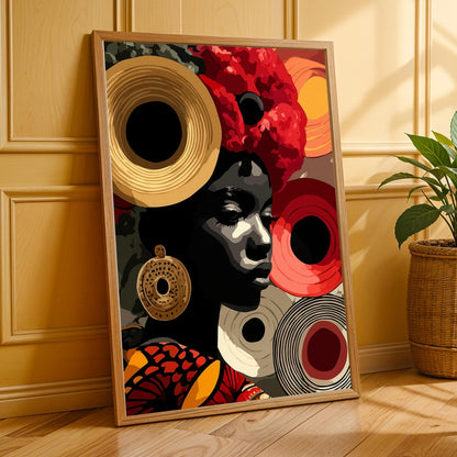 Afrocentric Abstract African Woman Wall Art Print Soluna Soul