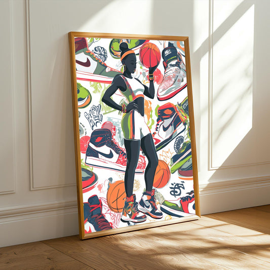 Basketball Love Collage Wall Art Print Soluna Soul