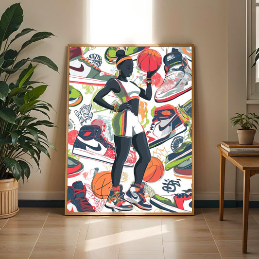 Basketball Love Collage Wall Art Print Soluna Soul