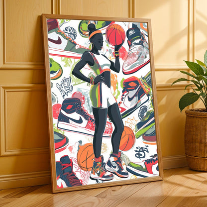 Basketball Love Collage Wall Art Print Soluna Soul