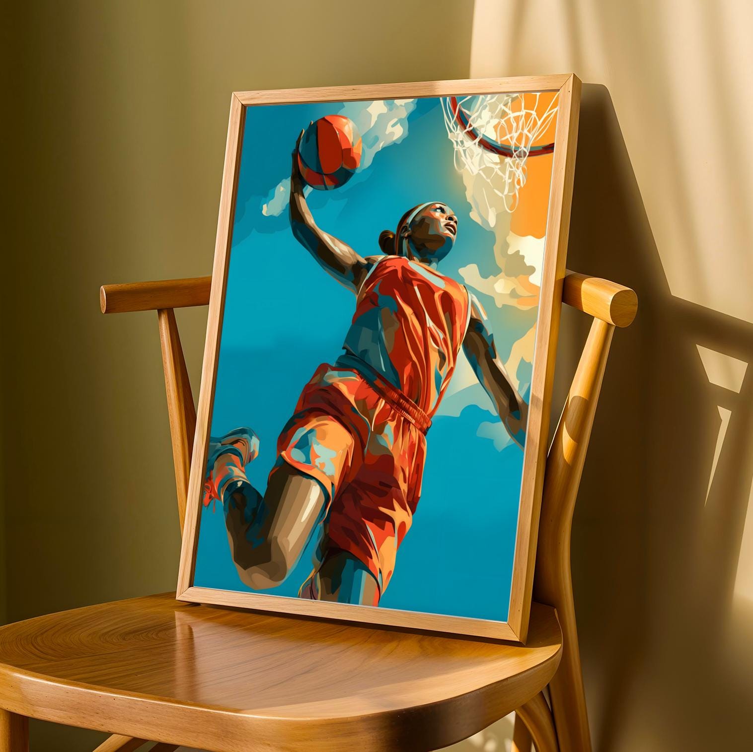 Basketball Dunk Wall Art Print Soluna Soul