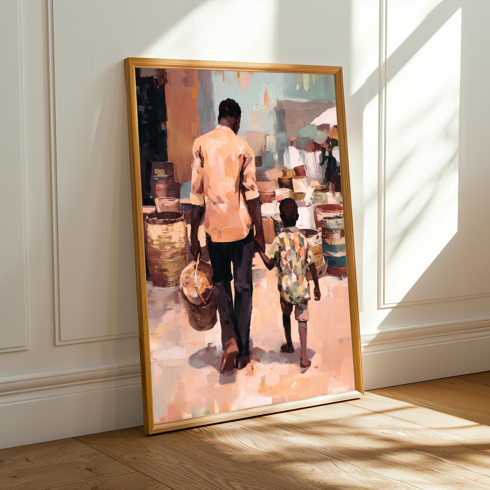 Busy Market Street Wall Art Print Soluna Soul