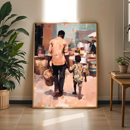 Busy Market Street Wall Art Print Soluna Soul
