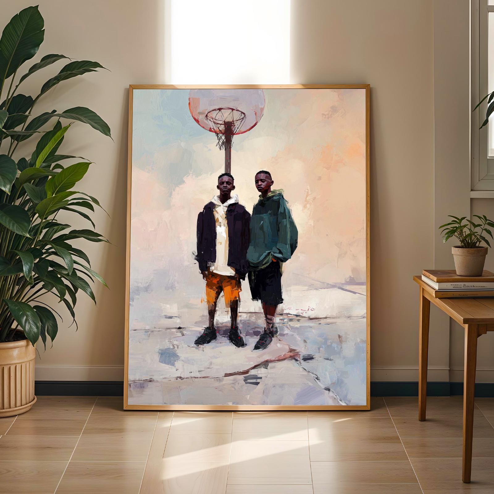 Brothers and Basketball Wall Art Print Soluna Soul