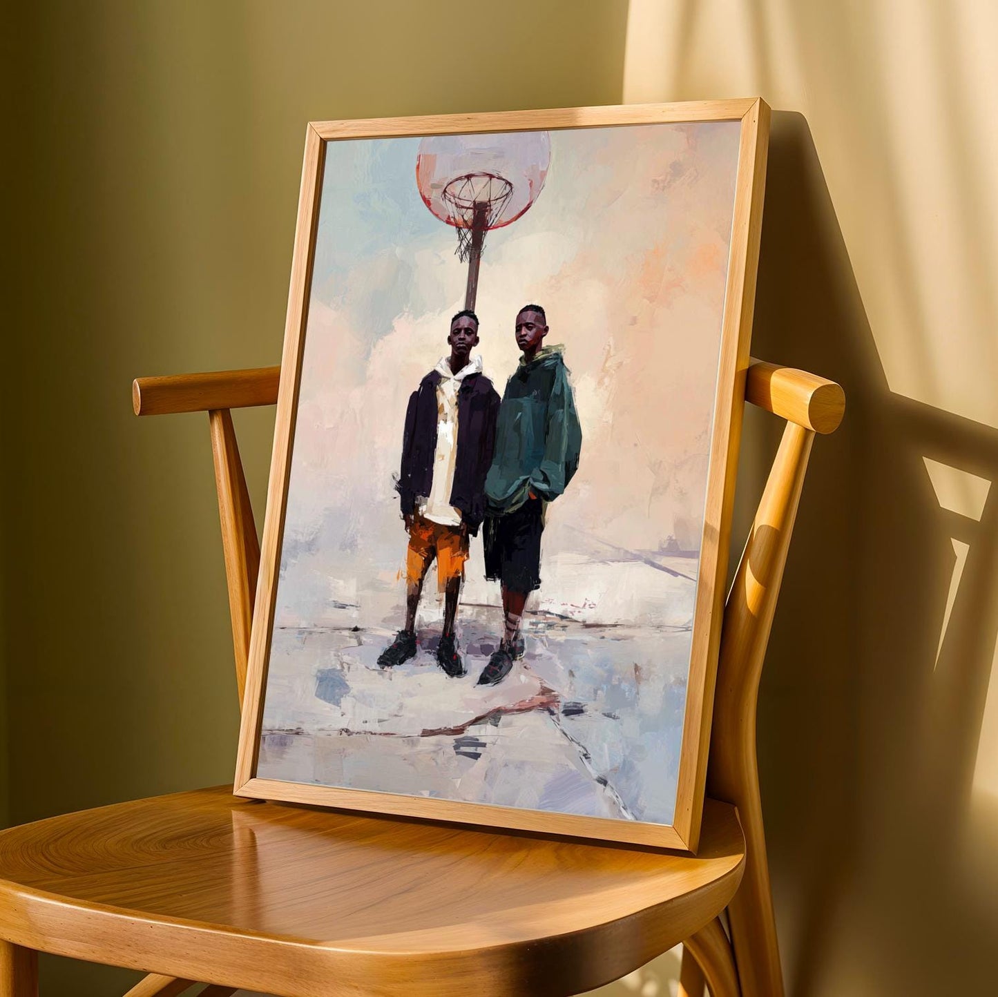 Brothers and Basketball Wall Art Print Soluna Soul
