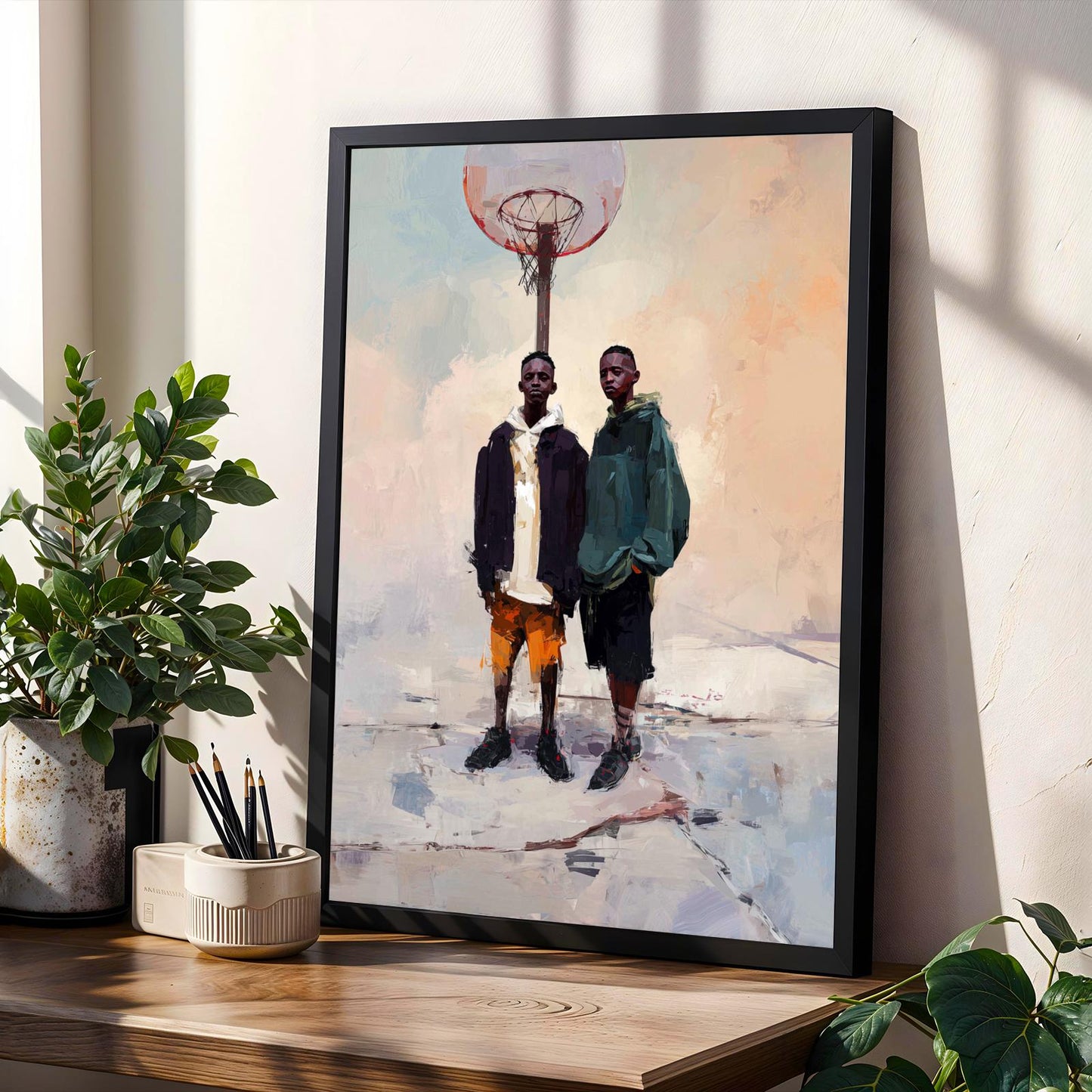 Brothers and Basketball Wall Art Print Soluna Soul