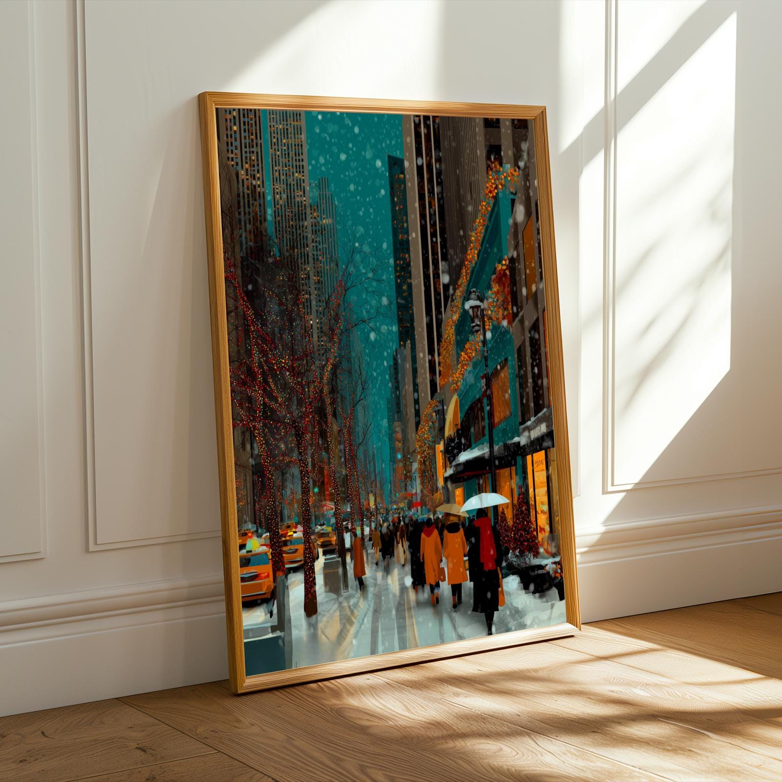 NY City Winter Cityscape Wall Art Print Soluna Soul
