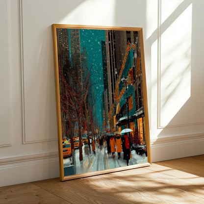 NY City Winter Cityscape Wall Art Print Soluna Soul