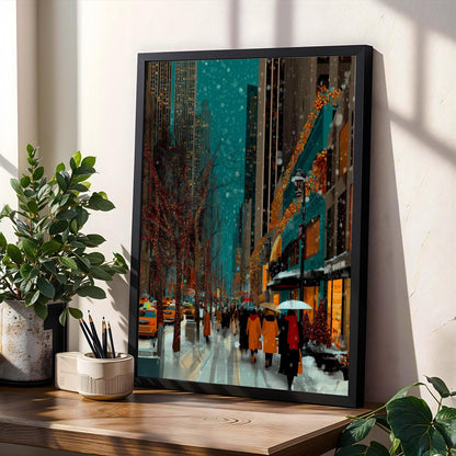 NY City Winter Cityscape Wall Art Print Soluna Soul
