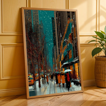 NY City Winter Cityscape Wall Art Print Soluna Soul