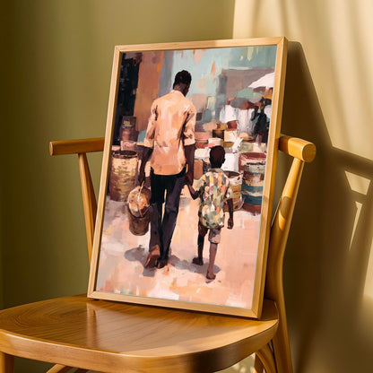 Busy Market Street Wall Art Print Soluna Soul