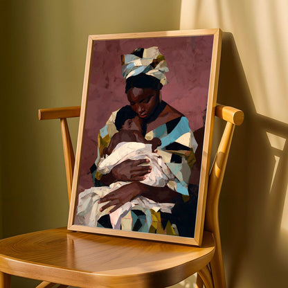 African Mother and Child Art Print Soluna Soul