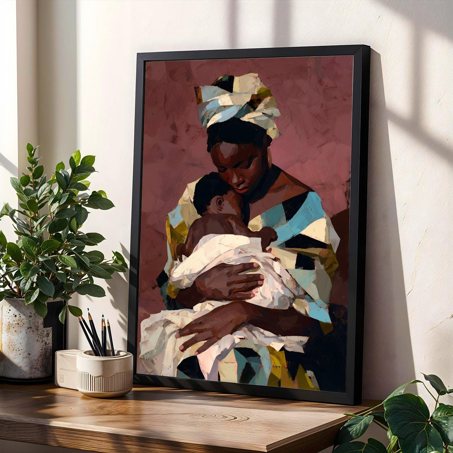 African Mother and Child Art Print Soluna Soul
