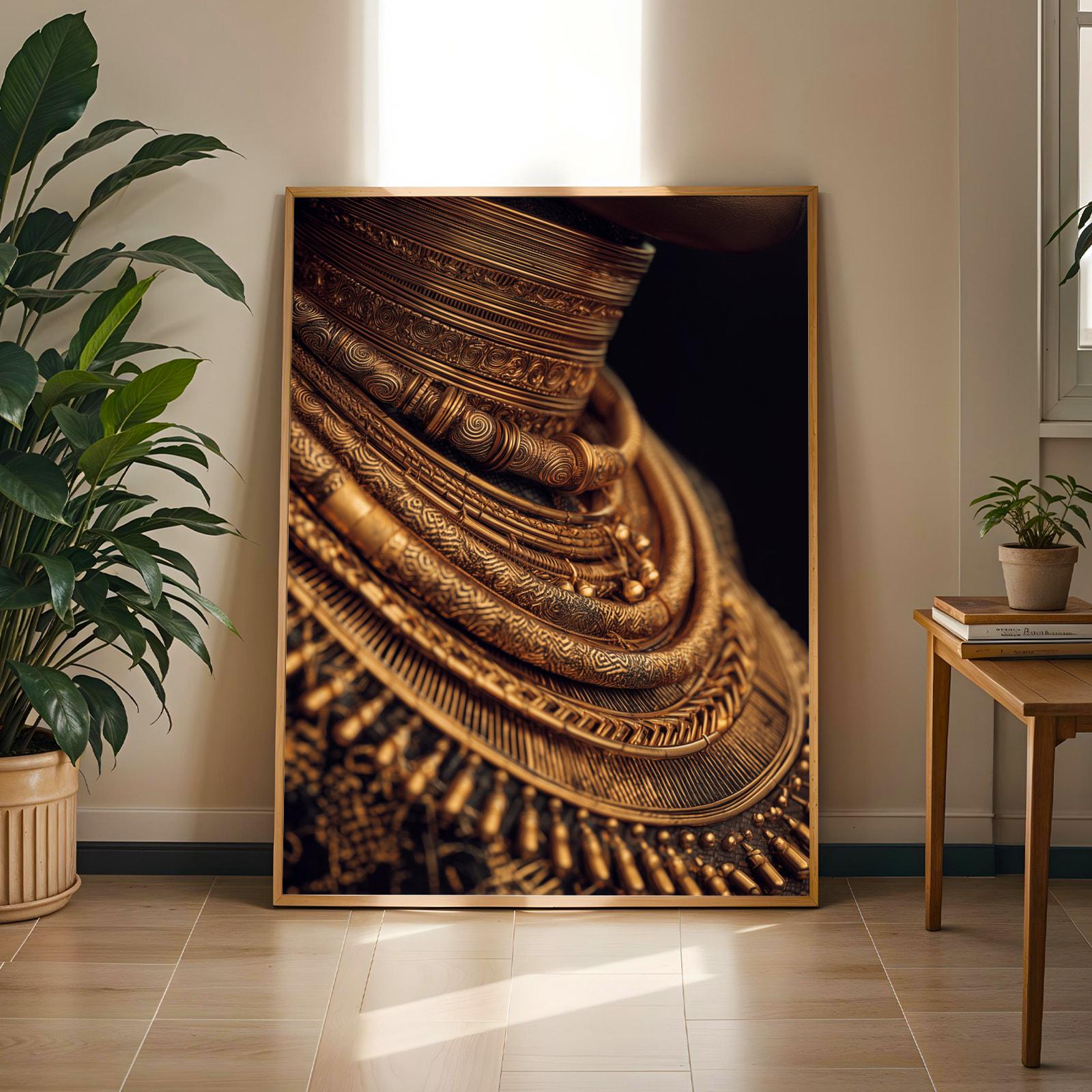 Intricate Gold Necklaces Wall Art Print Soluna Soul