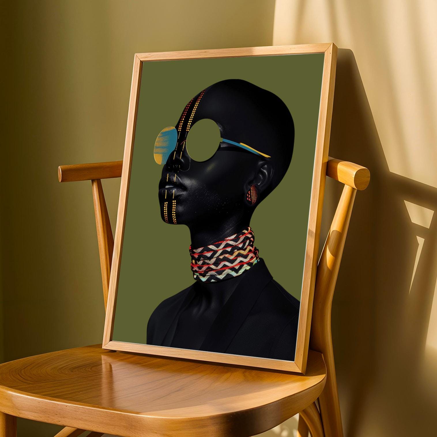 African Abstract Wall Art Print Soluna Soul