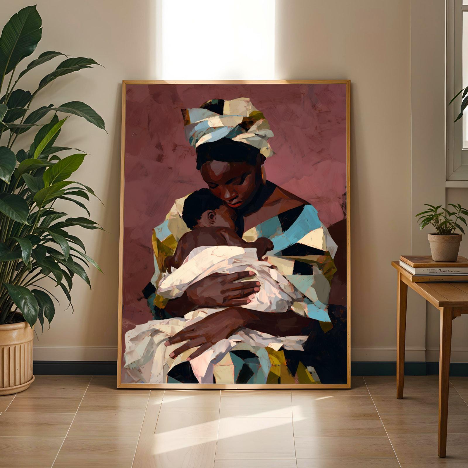 African Mother and Child Art Print Soluna Soul