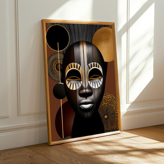 African Mask Wall Art Print 2 Soluna Soul