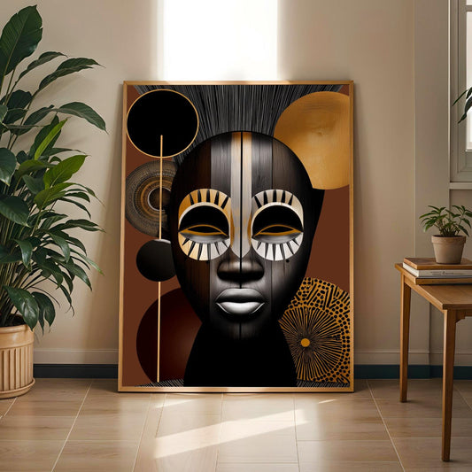 African Mask Wall Art Print 2 Soluna Soul