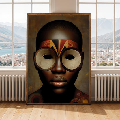African Mask Wall Art Print 1 Soluna Soul