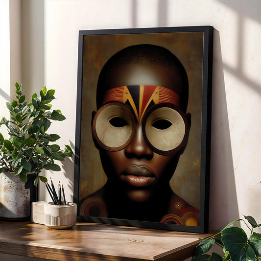 African Mask Wall Art Print 1 Soluna Soul