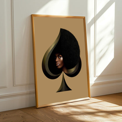 Queen of Spades | Black Beauty Afro Art Print Soluna Soul