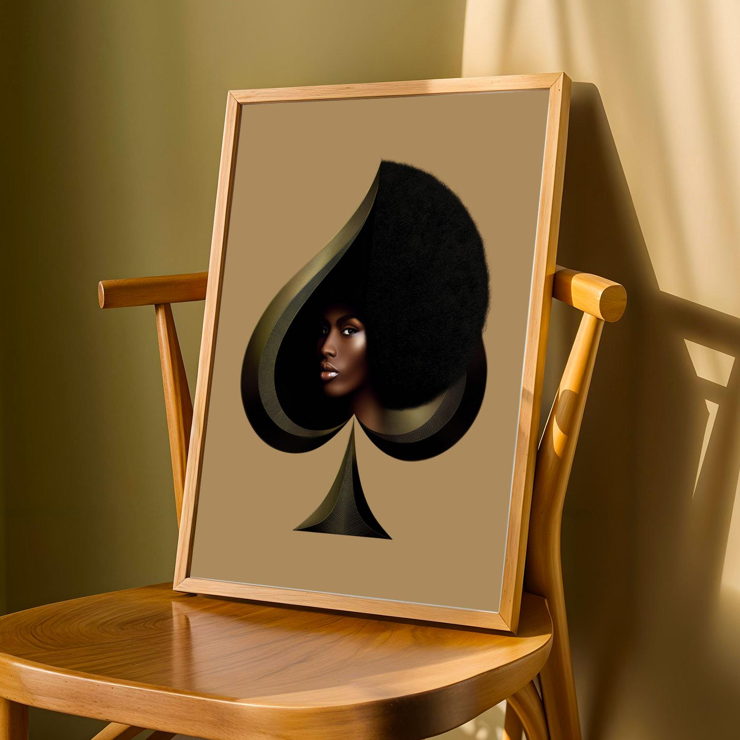 Queen of Spades | Black Beauty Afro Art Print Soluna Soul