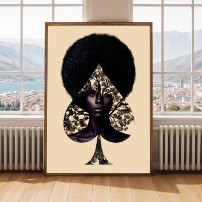 Spade of Roots | Black Beauty Afro Art Print Soluna Soul