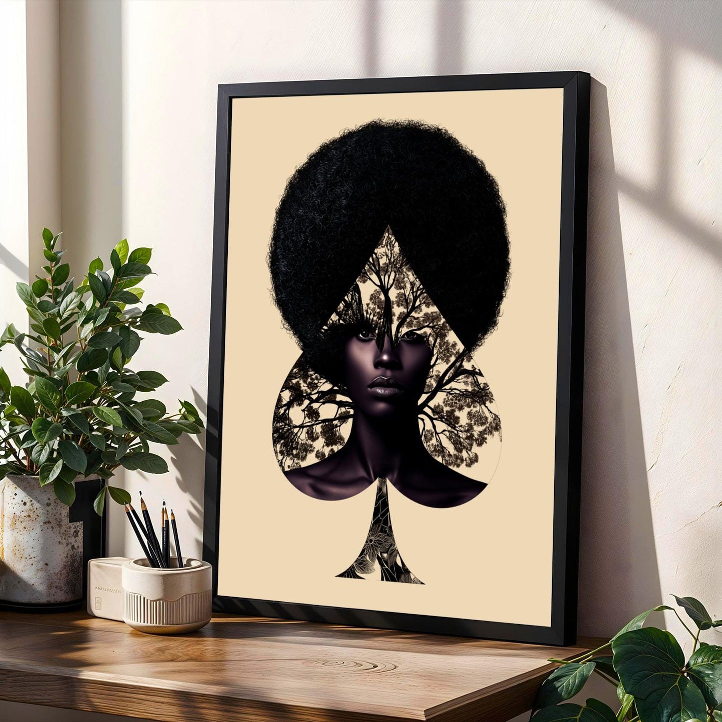 Spade of Roots | Black Beauty Afro Art Print Soluna Soul