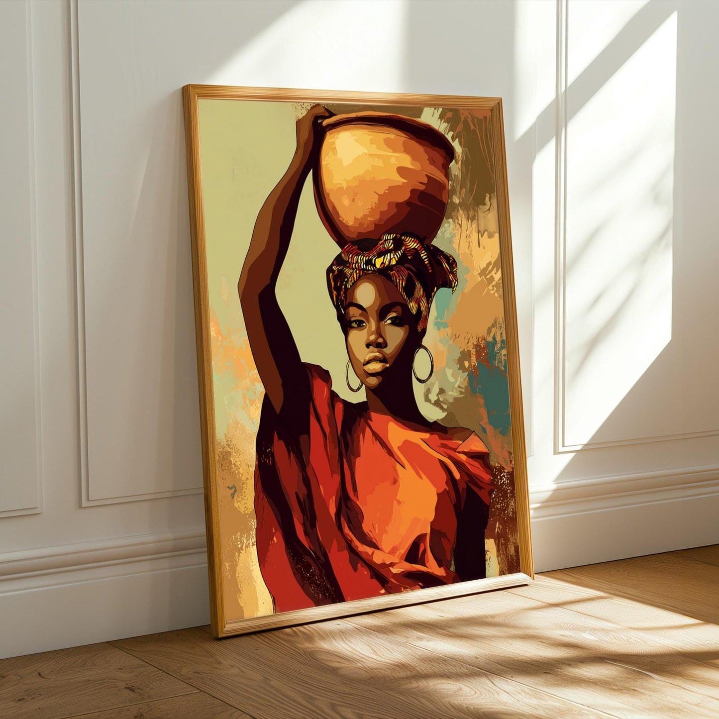 African Woman Carrying Clay Pot Soluna Soul